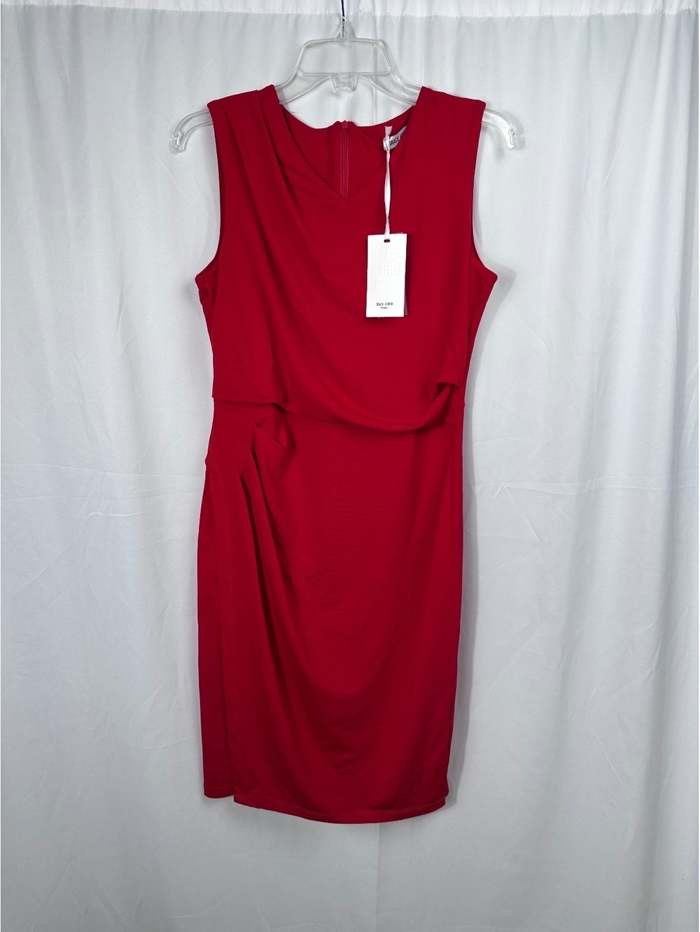 Grace Karin Women's Red Sleeveless Sheath Dress Size M